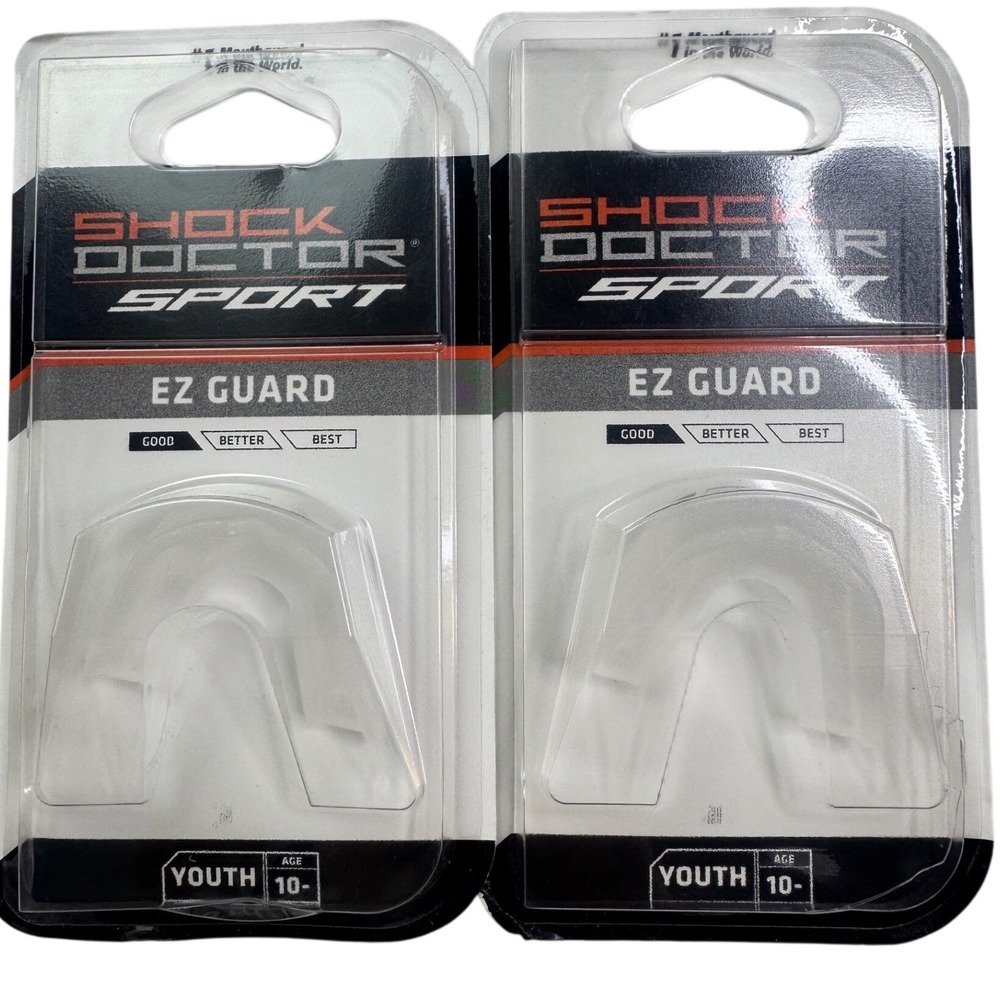 2 Pack Shock Doctor Sport EZ Guard Youth Mouthguard Clear Age 10- 1584539